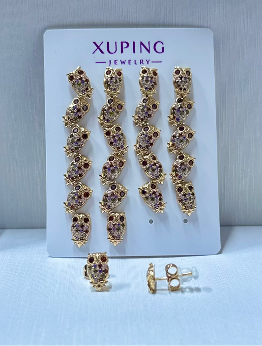 Arete búho en xuping (por 1 par)