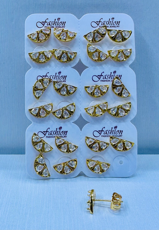 Arete bronce enchapado por 12 pares.