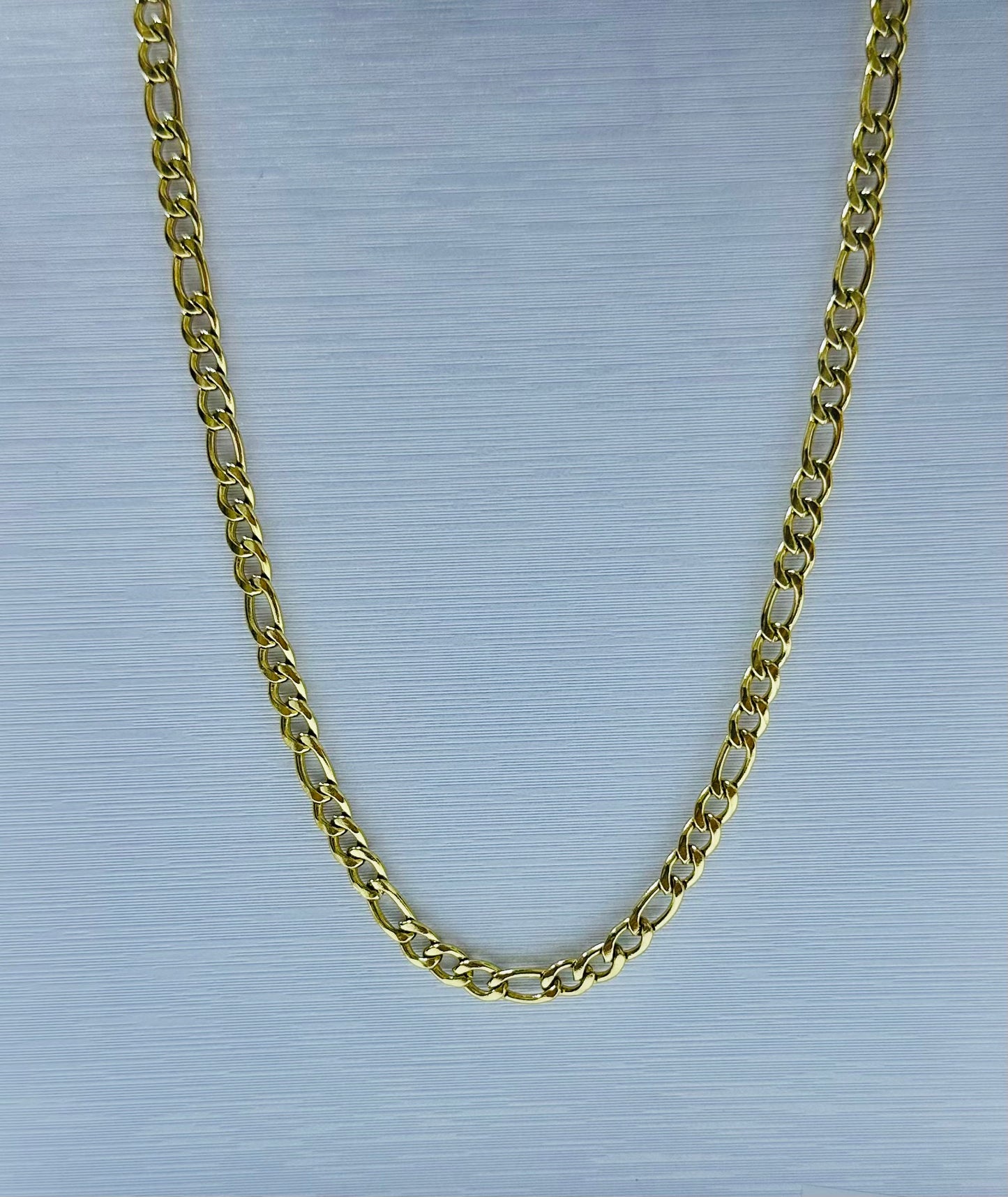 Collar cartier en acero dorado de varón #3 (60cm) por docena.