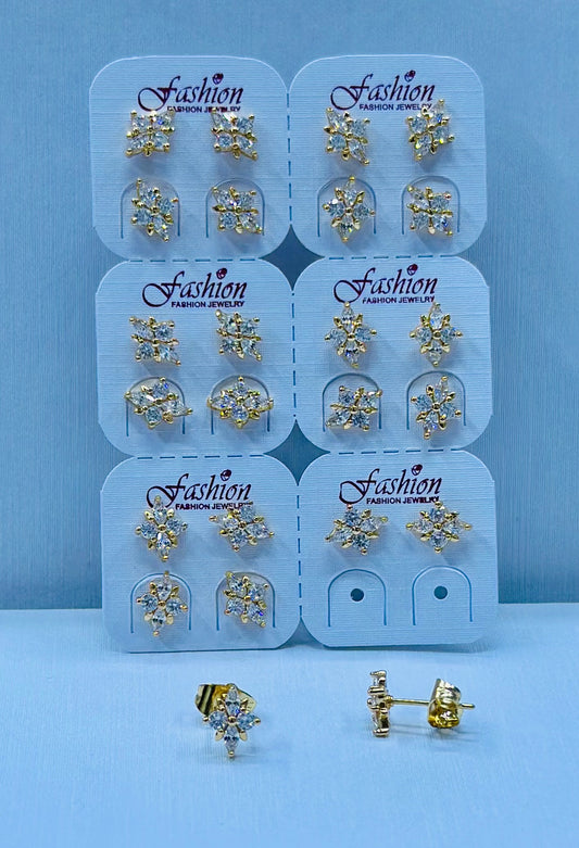 Arete bronce enchapado por 12 pares.