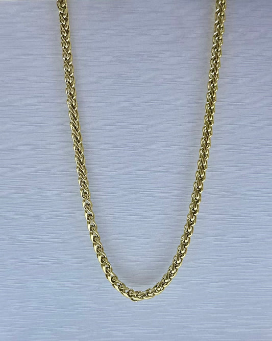 Collar en acero dorado de varón (60cm)