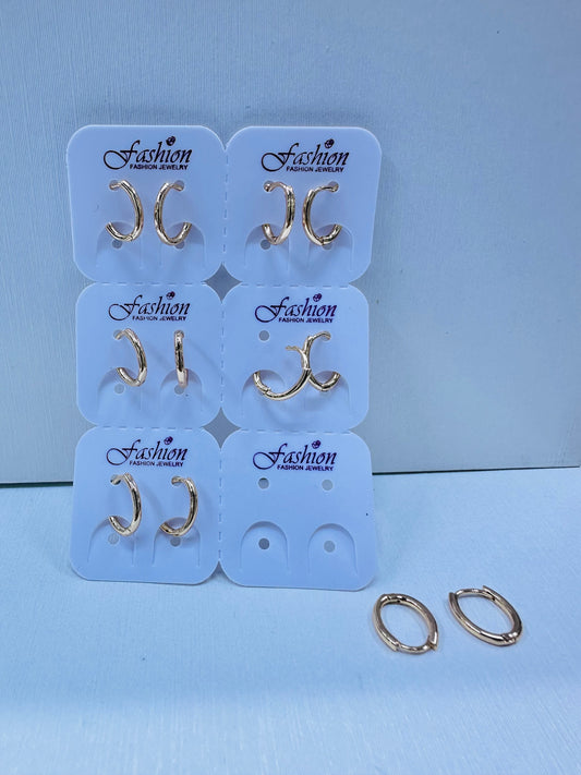 Argolla pequeña color 18k rosa por 6 pares